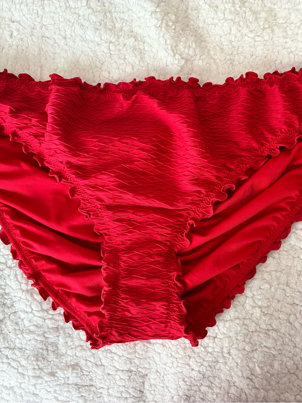 Victoria Secret Red Ruffle Bikini Bottoms